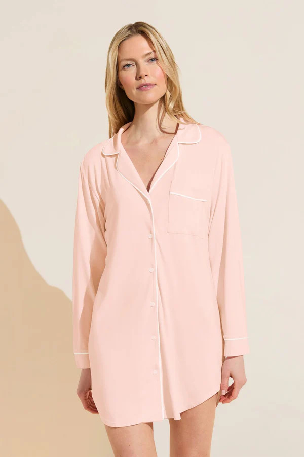 Gisele TENCEL™ Modal Sleepshirt - Petal Pink/Ivory | Eberjey