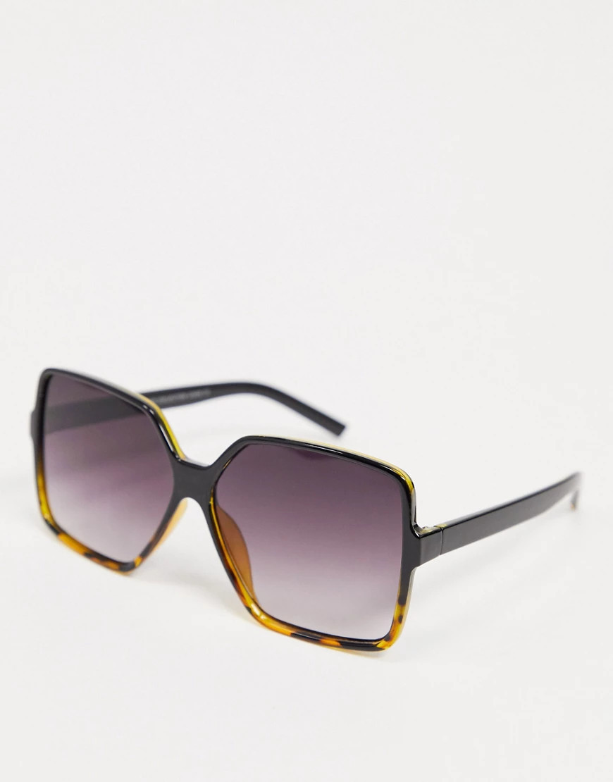 SVNX large square sunglasses in ombre black to brown | ASOS (Global)
