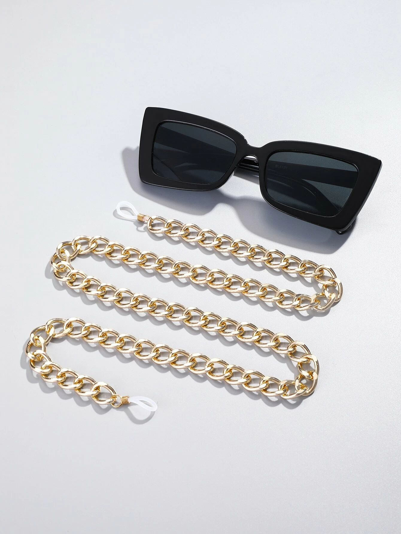 Acrylic Frame Sunglasses With Metal Glasses Chain | SHEIN
