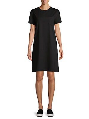 Short-Sleeve Cotton Mini Shift Dress | Lord & Taylor