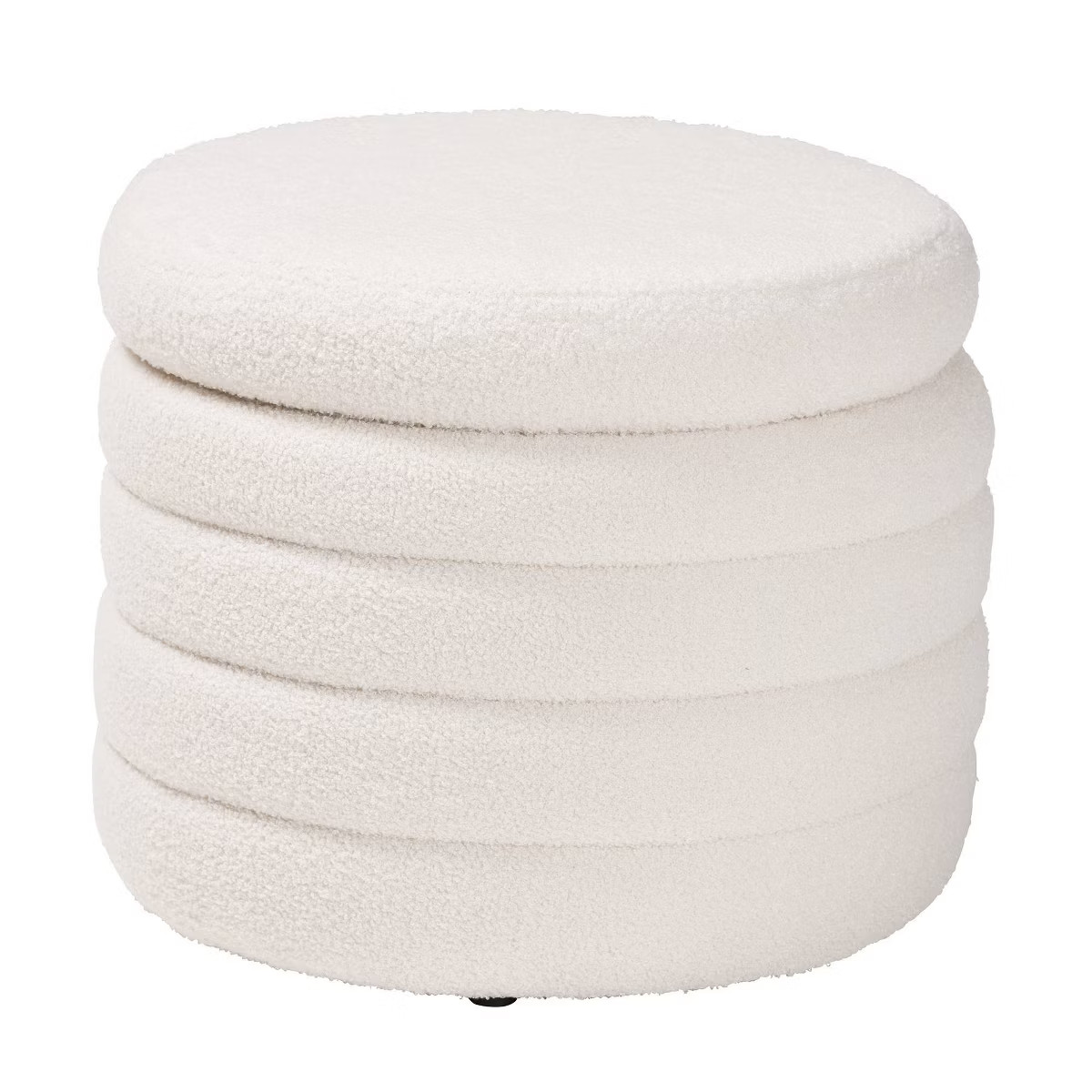 Tabitha Boucle Upholstered Storage Ottoman Ivory - Baxton Studio | Target