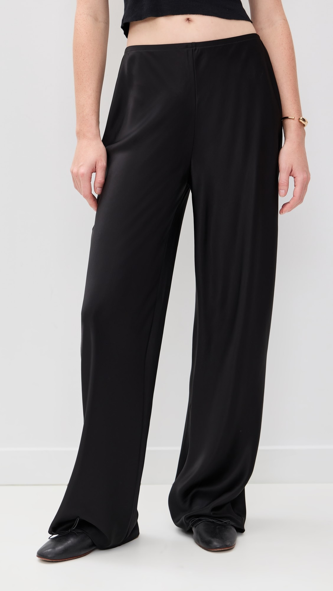 Gale Satin Mid Rise Bias Pants | Shopbop