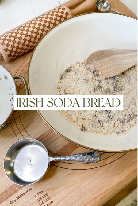Celebrate St. Patrick’s Day with the perfect addition to your Irish feast - my grandma’s delicious Irish soda bread! This easy recipe requires just a few simple ingredients, like golden raisins and dried cranberries, and pairs perfectly with corned beef and cabbage. Follow these simple steps to whip up a warm loaf of Irish soda bread in no time!

GRANDMA GRIFFINS SODA BREAD

2 cups sifted flour
1/3 cup butter
3/4 tsp baking soda
3/4 tsp salt
1 tbsp sugar
1/4 cup golden or regular raisins
1/4 cup dried cranberries
3/4 cup buttermilk

Rinse the raisins and cranberries in hot water, drain well.  Sift together the flour, baking soda, salt, and sugar.  Cut butter into flour mixture until its pea sized.  Stir in the raisins and cranberries.  Add in buttermilk and stir just until dry ingredients are moistened(don’t over mix). Dough should be sticky.  Place in a baking pan, pat or roll dough gently to shape.  Bake at 375 for 28-30 min, more bake time may be required depending on your oven!  Just don’t overcook or it will be really dry.  Great by itself or with a little butter!  Have leftovers?  It’s great with coffee the next morning!

#LTKhome #LTKfamily #LTKSeasonal