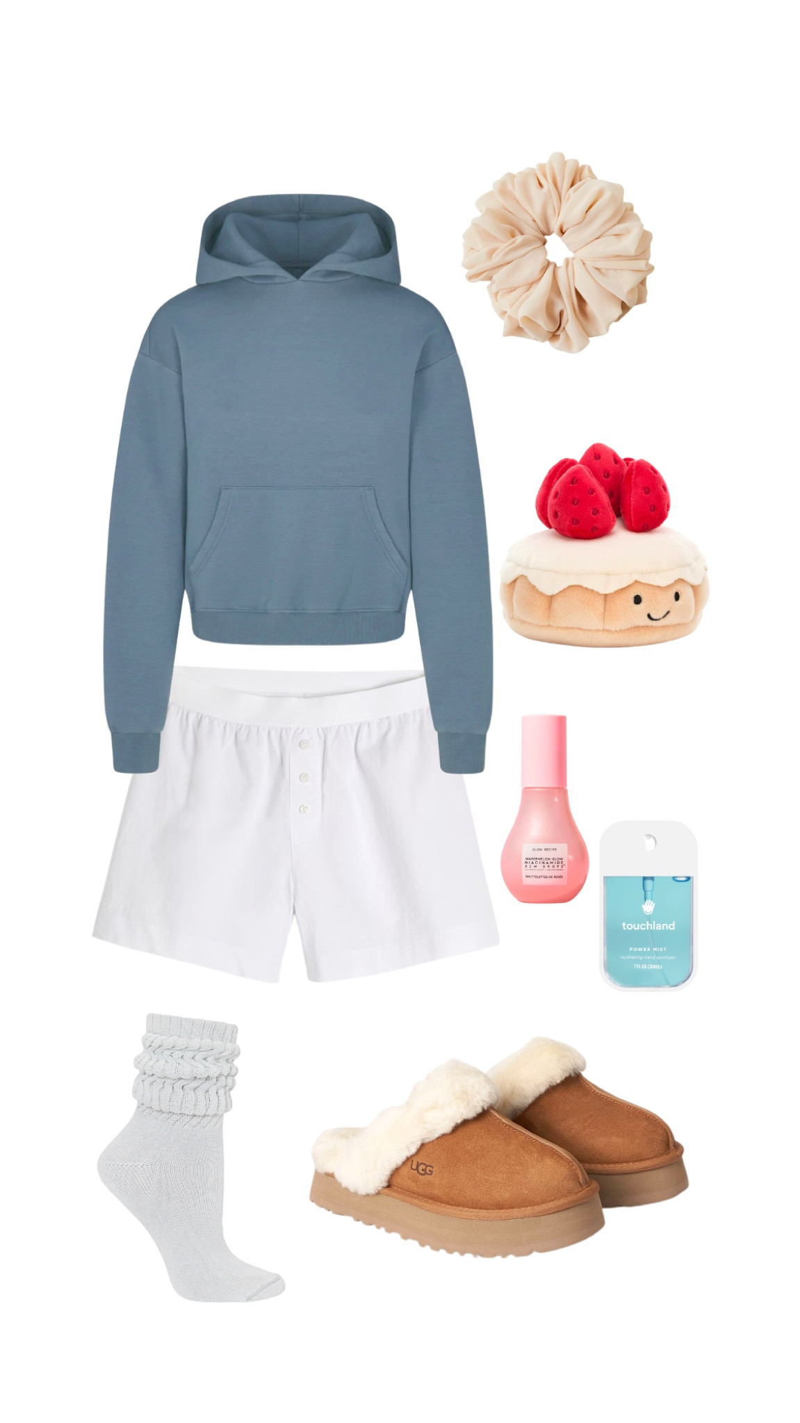 Cozy fall outfit, rainy day, sweat set, skims outfit, fall movie night, ugg slippers, comfy clothes, relaxing day outfit, loungewear, sweat shorts, skims hoodie, big scrunchie, fall decor, vanilla girl aesthetic, clean girl aesthetic, gold jewelry, slouchy socks, jellycat stuffed animal, boxer shorts

#LTKSeasonal #LTKfindsunder50 #LTKfindsunder100