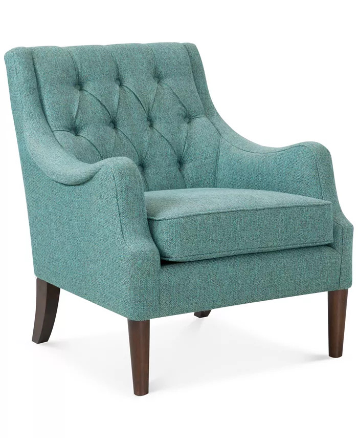 Qwen 33.5" High Button Tufted Accent Chair | Macy's