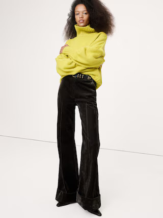 High-Rise Super Flare Flocked Pant | Banana Republic (US)