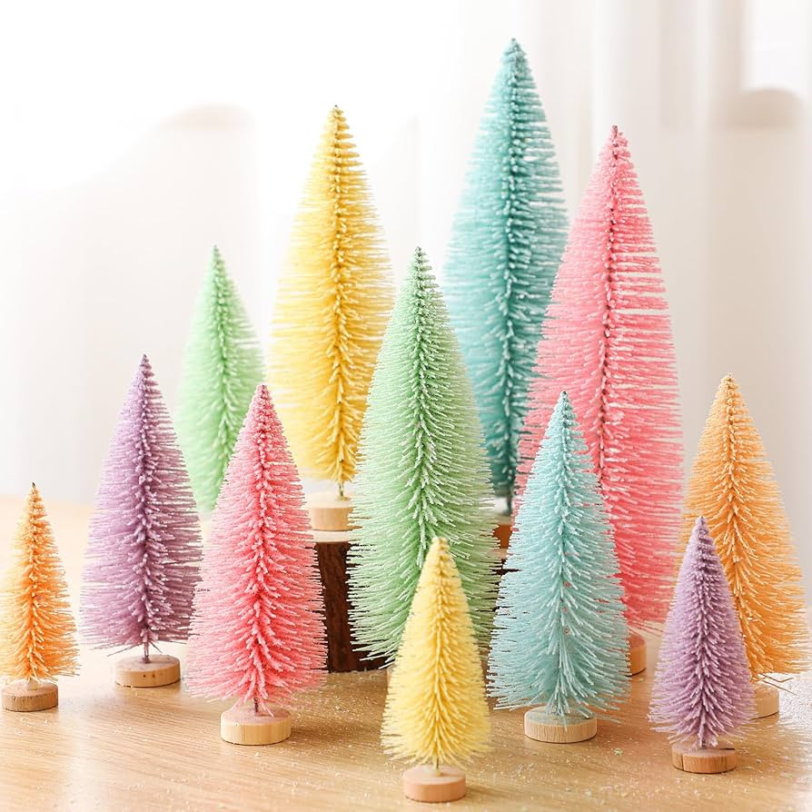Soulchen 12 Pcs Pastel Mini Christmas Trees 4-10 Inch Canyland Christmas Centerpieces for Tables ... | Amazon (US)