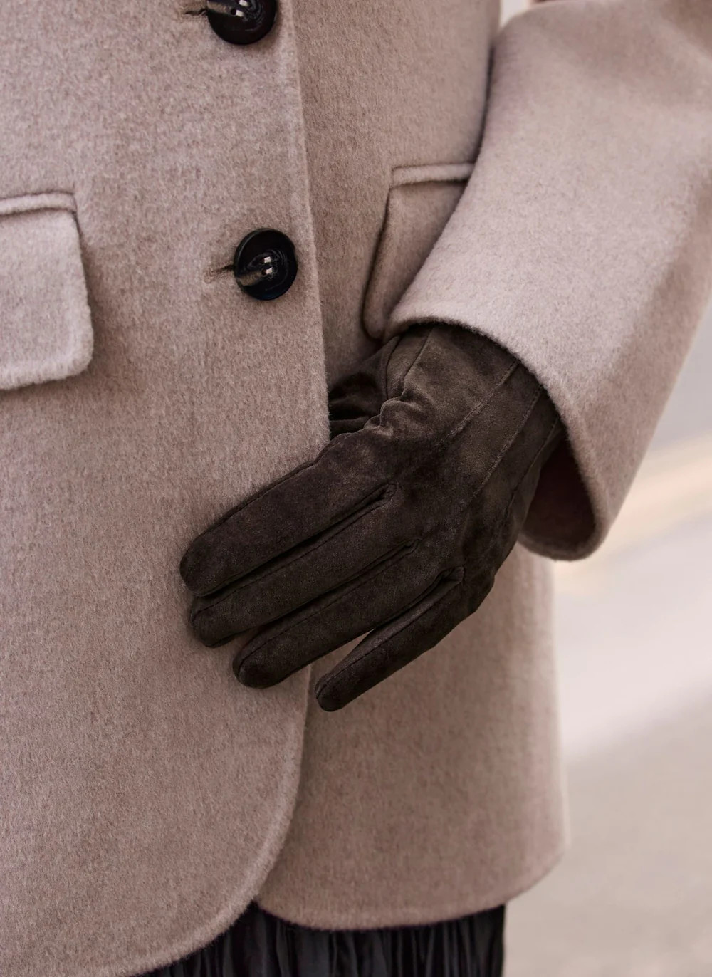 Brown Suede Gloves | Mint Velvet