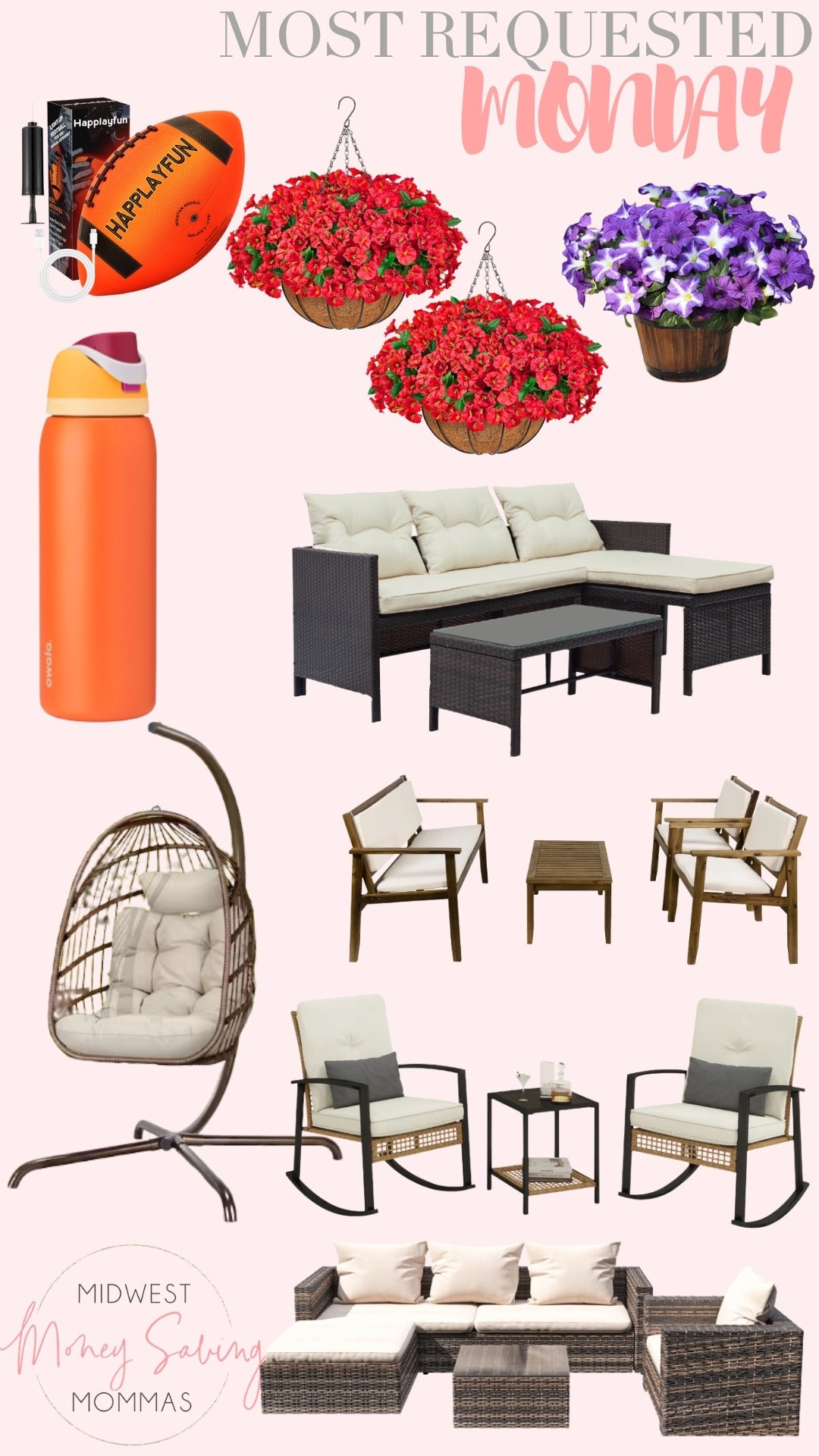 Most requested Monday 

Patio furniture  outdoor furniture Owala water bottle  artificial flowers  football  home decor 

#LTKSaleAlert #LTKHome #LTKSeasonal