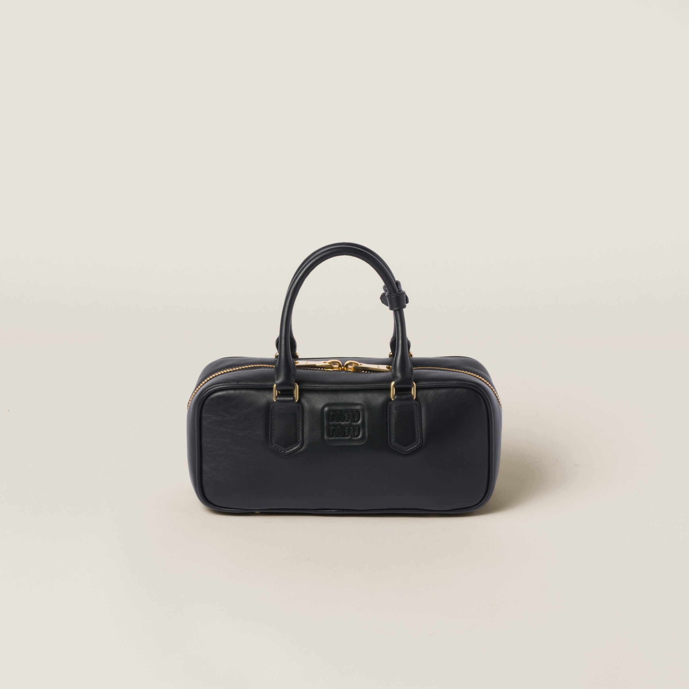 Black Arcadie Leather Bag | Miu Miu | Miu Miu US