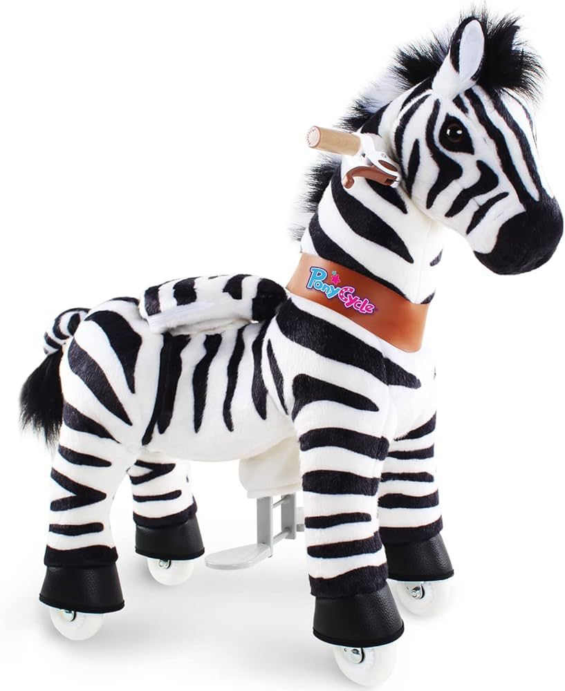 PonyCycle Official 2019 New U Series Ride on Horse Toy Plush Walking Animal Zebra Size 3 for Age ... | Amazon (US)