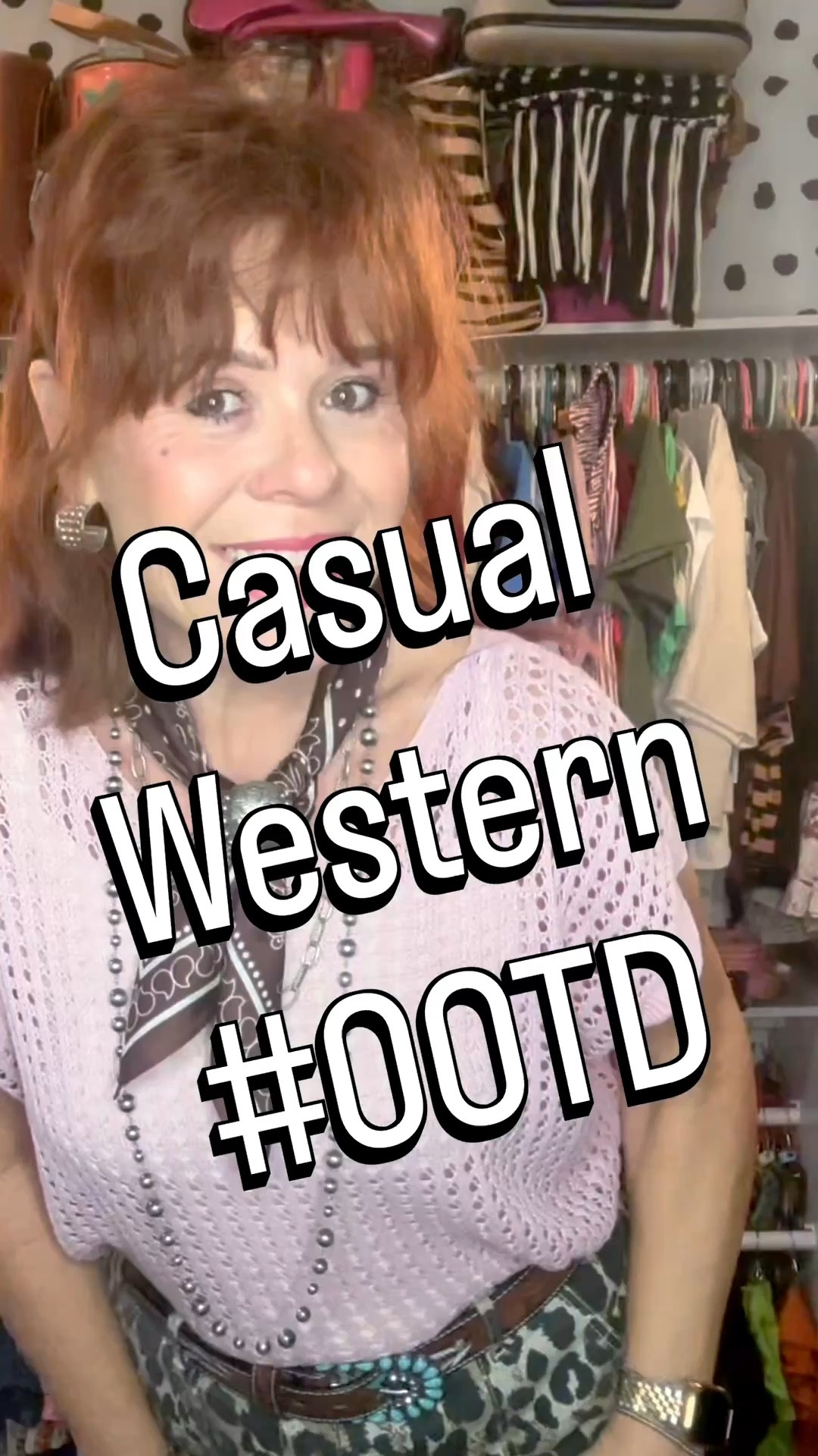 Casual Western Outfit of the day. I struggle with wanting to be cute but comfortable. This is my answer for today. 

Pink sleeveless sweater with a tan tank to underneath. The viral Walmart cargo pants in leopard print. A chocolate brown satin wild rag and pops of turquoise and silver jewelry with my brown leather belt and brown leather shoes. 

#LTKootd #LTKgrwm #LTKdayinmylife