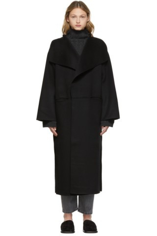 Totême - Black Cashmere Wool Signature Coat | SSENSE