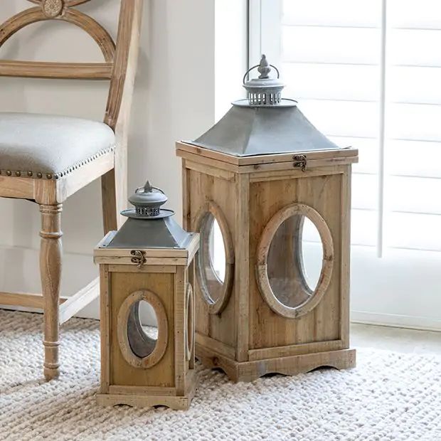 Rustic Farmhouse Dormer Lanterns Set of 2 | Antique Farm House