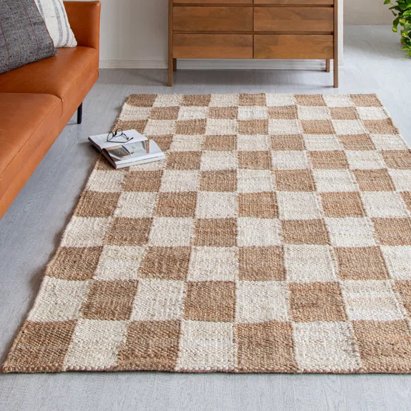 Caliana Handmade Hand Loomed Jute/Sisal White/Brown Rug | Wayfair North America