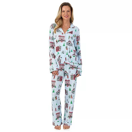 Women's Beauty Sleep Social Long Sleeve Pajama Top & Pajama Bottoms Set | Kohl's