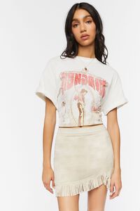 Faux Suede Fringe-Trim Mini Skirt | Forever 21 | Forever 21 (US)