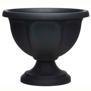 Southern Patio Viceroy Large 18 in. Black High-Density Resin Urn Planter HDR-081685 - The Home De... | The Home Depot