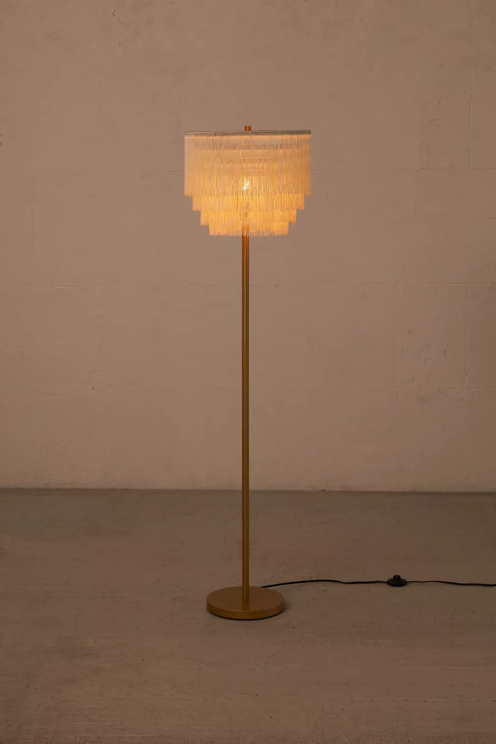 Phoebe Tiered Fringe Floor Lamp | Urban Outfitters (US and RoW)