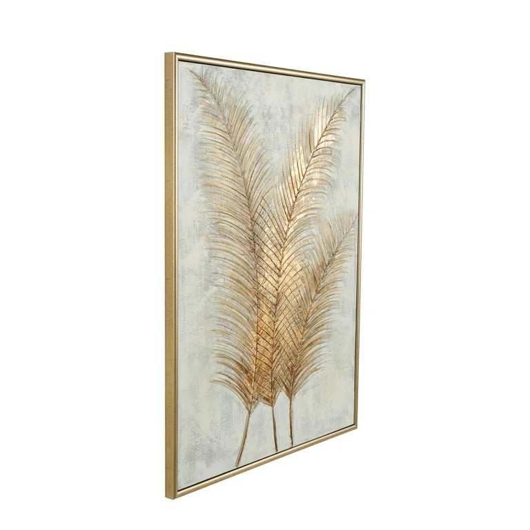 36" x 48" Leaf Framed Wall Art with Silver Frame, by CosmoLiving by Cosmopolitan | Walmart (US)