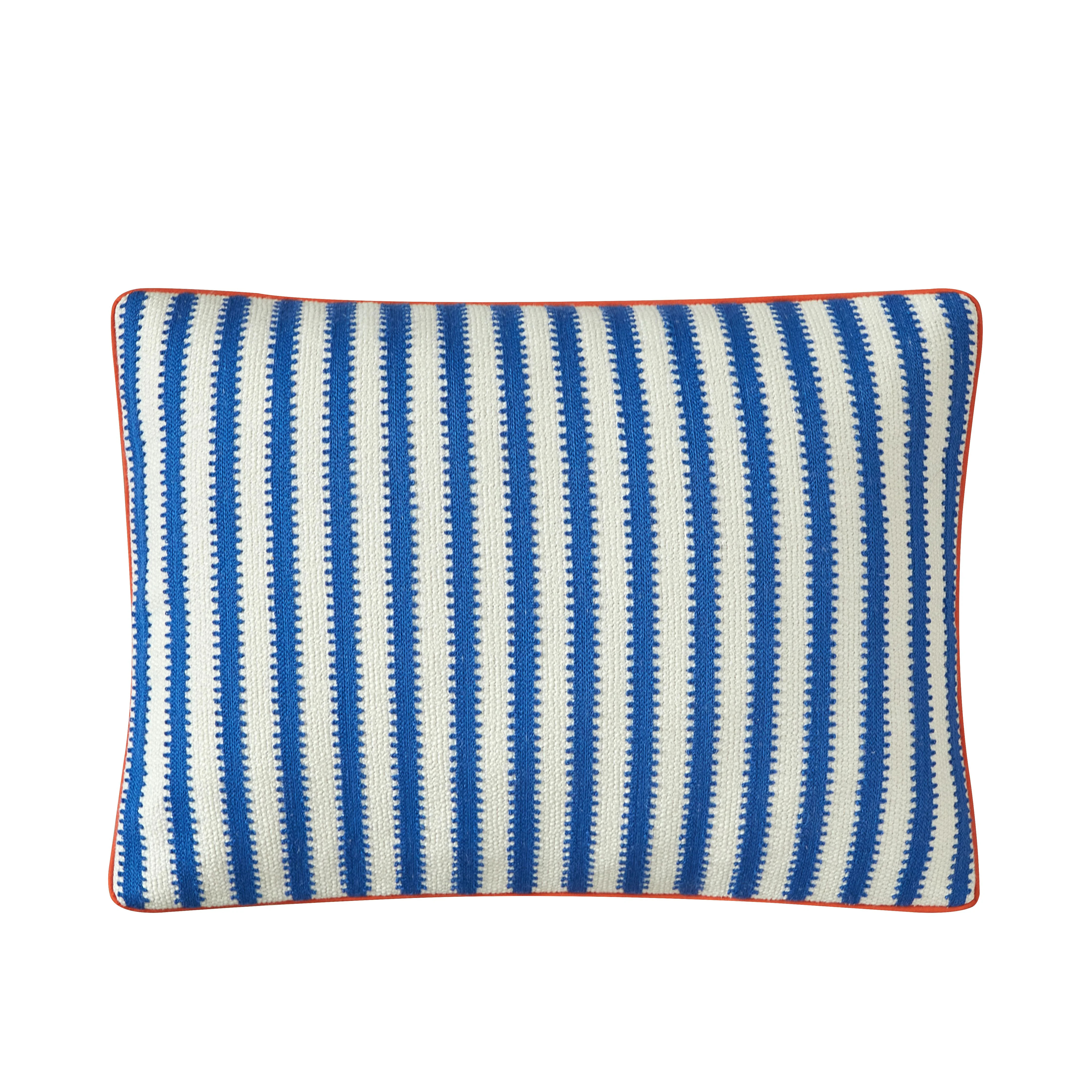 Mainstays by Becky G. & Alejandra Oblong Decorative Pillow, Royal Blue Cabana Stripe, 14" x 20" | Walmart (US)