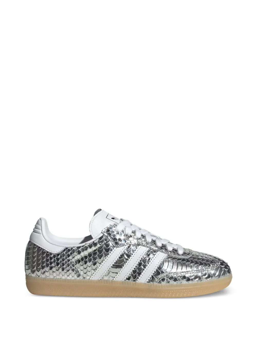 adidas Samba snakeskin-effect striped sneakers - Silver | Farfetch Global