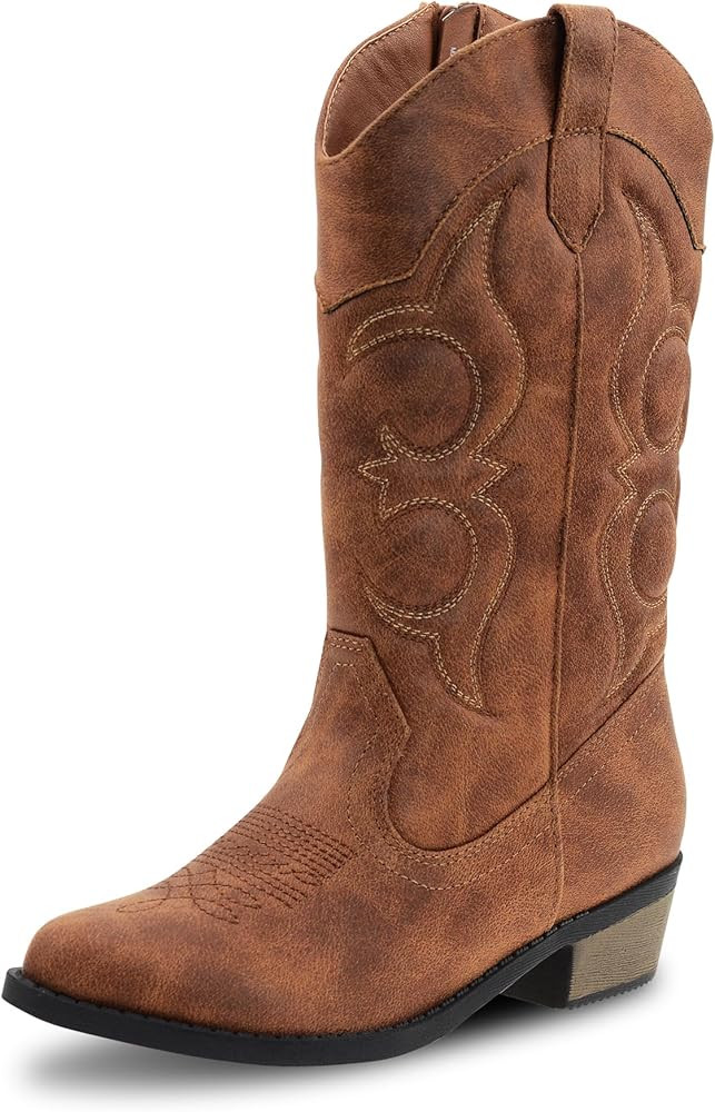 LseLom Girls Cowboy Boots Cowgirl Fashion Ankle Western Boots Boys Boots with Walking Heel Little... | Amazon (US)