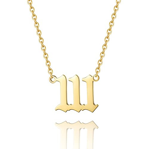Sora Tuki 111 Necklace Gold 111 Angel Number Necklace Gold 111 Necklace Gold Old English Necklace Gold Number Necklace Stainless Steel Numerology Jewelry | Amazon (US)
