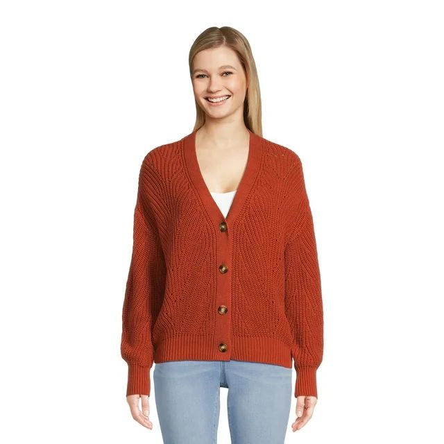 Time and Tru Women's Boyfriend Cardigan - Walmart.com | Walmart (US)