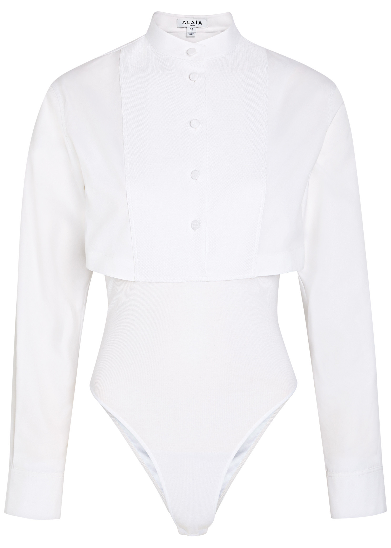 Cropped shirt cotton bodysuit | Harvey Nichols