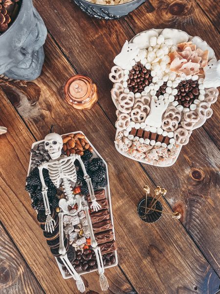💀💀💀💀 Wow your quests or hosts at your next Halloween party with these adorable spooky inspired charcuterie boards! 
#charcuterieboard #halloweenfood #halloweendecor #spookyseason 

#LTKhome #LTKSeasonal #LTKHalloween