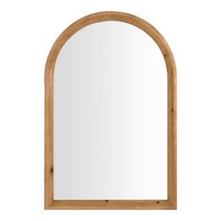 Medium Modern Arched Natural Wood Framed Mirror (20 in. W x 30 in. H) | The Home Depot