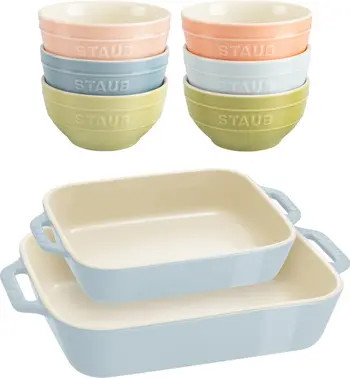 Staub 8-Piece Ceramic Macaron Bowls & Baking Dishes Set | Nordstrom | Nordstrom
