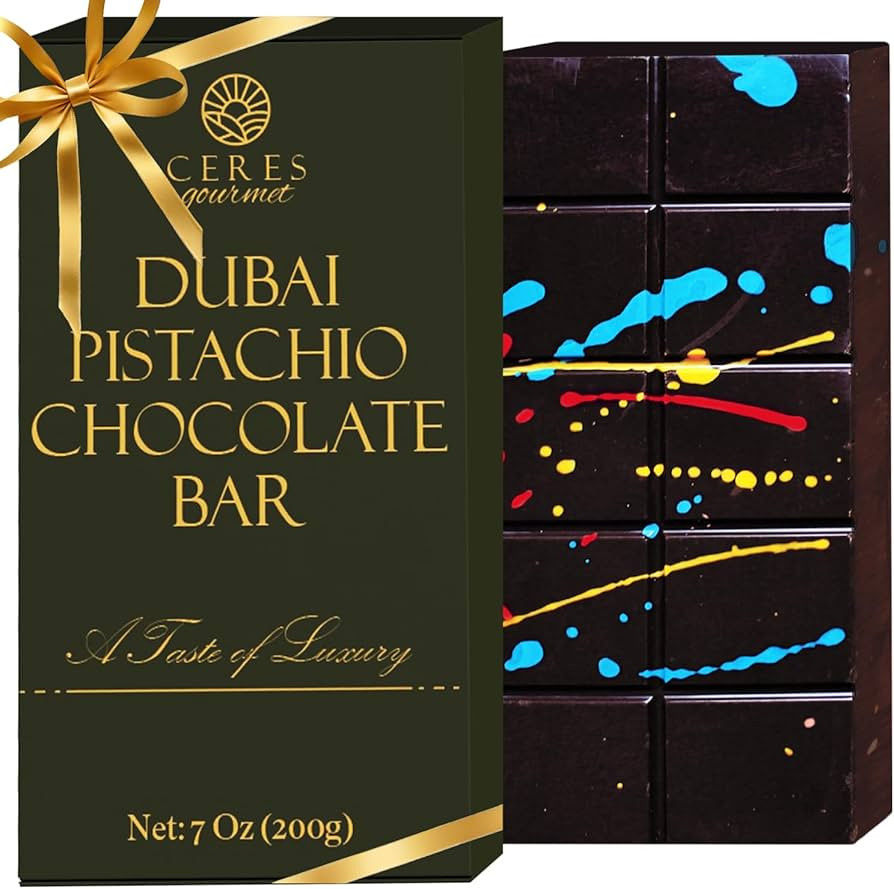 Dark Chocolate Dubai Crispy Knafeh Pistachio Bar 7oz | Kunafa Chocolate Delight | Crunchy Chocola... | Amazon (US)