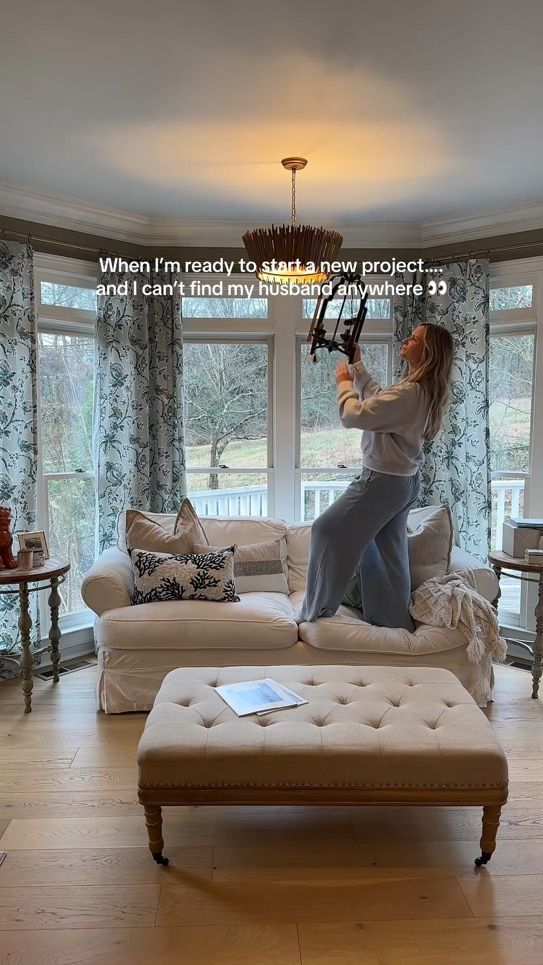 My favorite light fixtures and wallpaper from Wayfair plus the very best Aerie sweatpants! I have the blue, gray, and leopard and wear them every time they’re clean! 😅 I also found my ottoman online and a sofa that is identical to my white slipcover sofa! 

#LTKMidsize #LTKdayinmylife #LTKHome