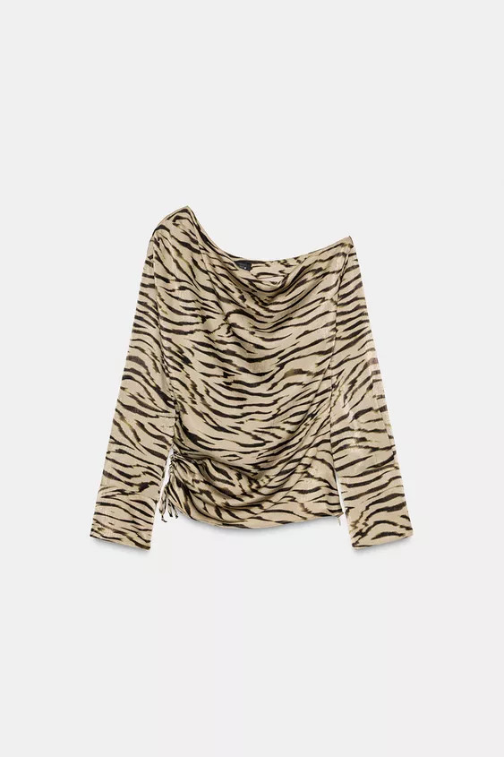 ANIMAL PRINT ASYMMETRIC TOP | Zara US