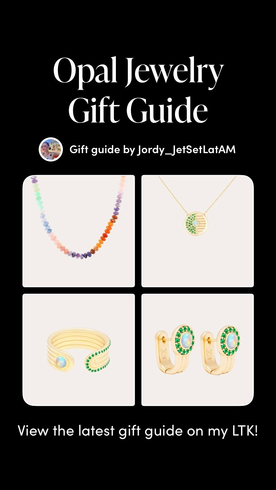 Opal, but make it modern. This gift guide highlights iridescent stones set in gold with vibrant pops of color—pieces designed for the woman who loves subtle magic and everyday elegance. Curated by JetSet LatAM, this edit blends timeless opal shimmer with contemporary silhouettes perfect for gifting season.
Explore the full collection on my LTK.


#LTKGiftGuide #LTKBeauty #LTKHoliday