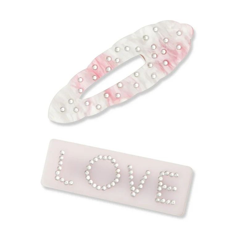 Bridgerton Hair Clips, 2 Pack, Pink, For All Hair Types | Walmart (US)