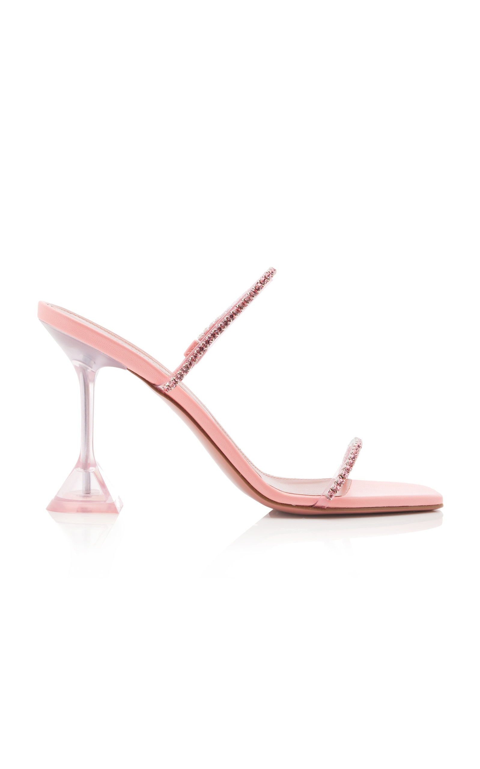 Amina Muaddi - Women's Gilda Crystal-Embellished PVC Sandals - Pink - IT 38 - Moda Operandi | Moda Operandi (Global)