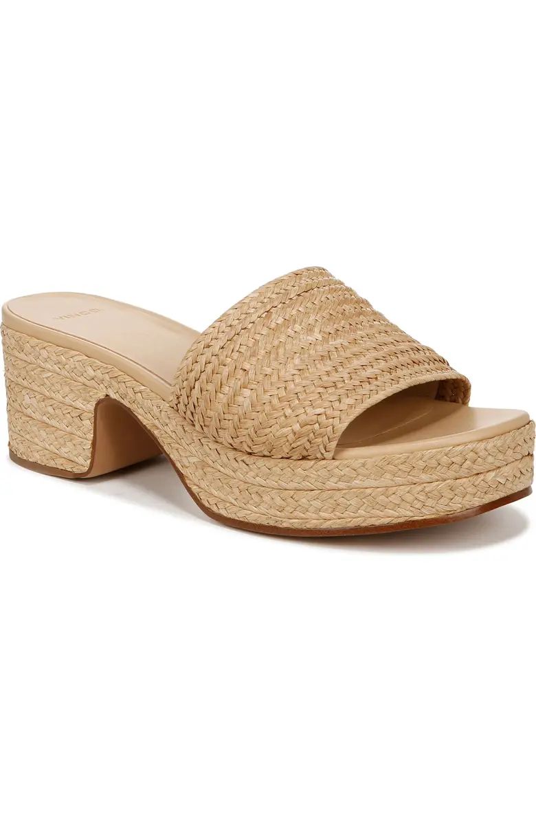 Margo Raffia Platform Slide Sandal (Women) | Nordstrom