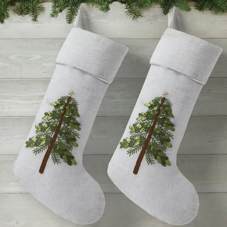 My Texas House Henry Medias Navideñas de Árbol Bordadas en Marfil/ver 20" x 10" (2 Unidades) - ... | Walmart (US)