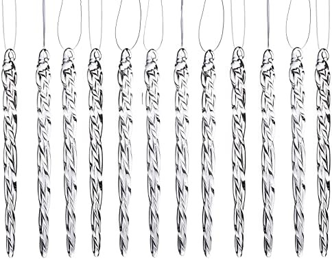 Klikel Glass Icicle Ornaments - Winter Decorations for Christmas Tree - Total 36 Hanging Ornament... | Amazon (US)