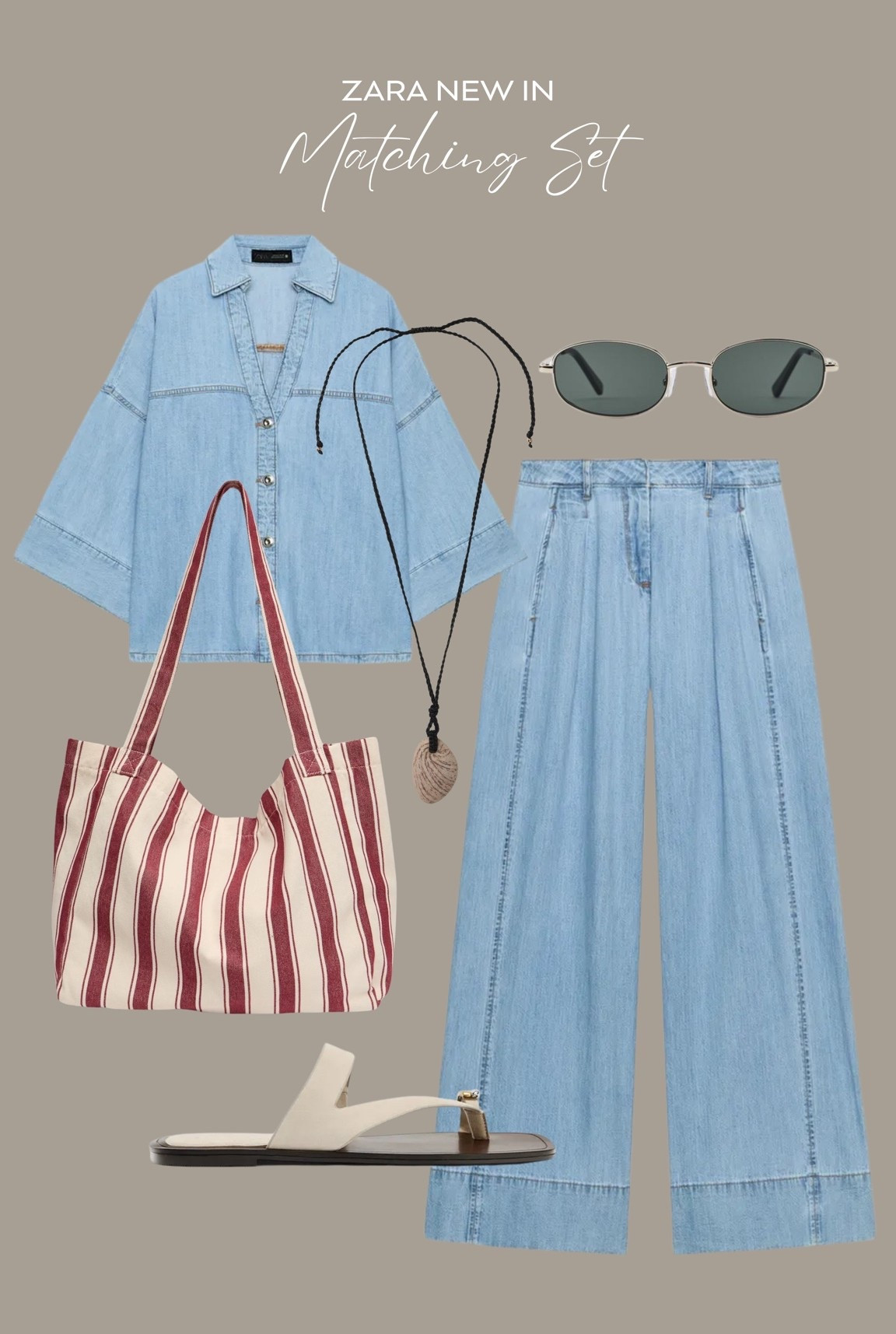 Zara new in matching denim set 🩵