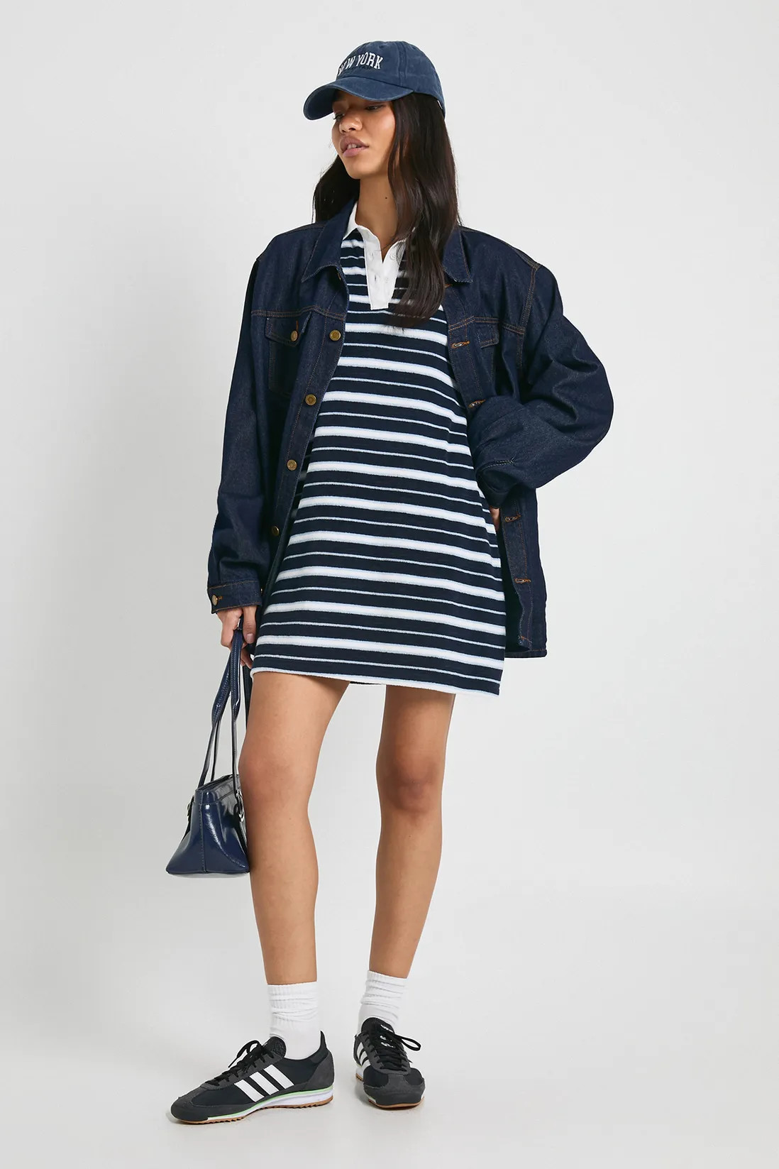 Stripe Towelling Rugby Polo Dress | Boohoo.com (UK & IE)