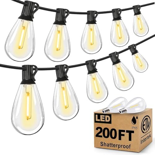 Tenmiro 200FT Outdoor String Lights, Ultra Long LED Patio Lights with Shatterproof High Brightnes... | Amazon (US)