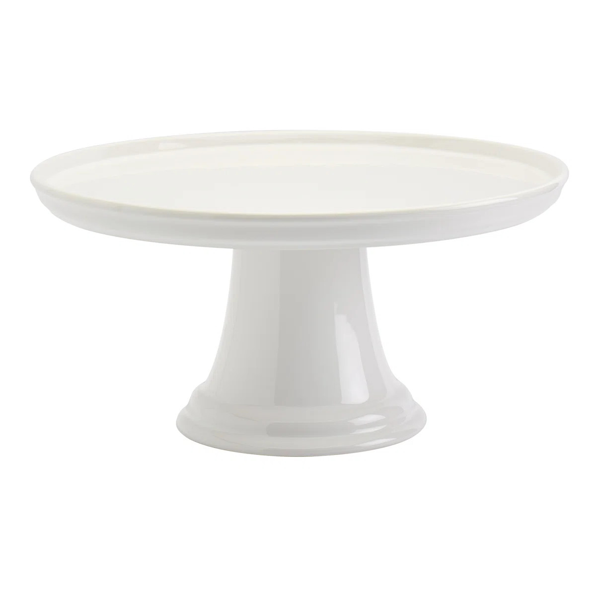 Denmark Tools for Cooks 11.5in Round Stoneware Cake Plate with White Bistro | Wayfair North America