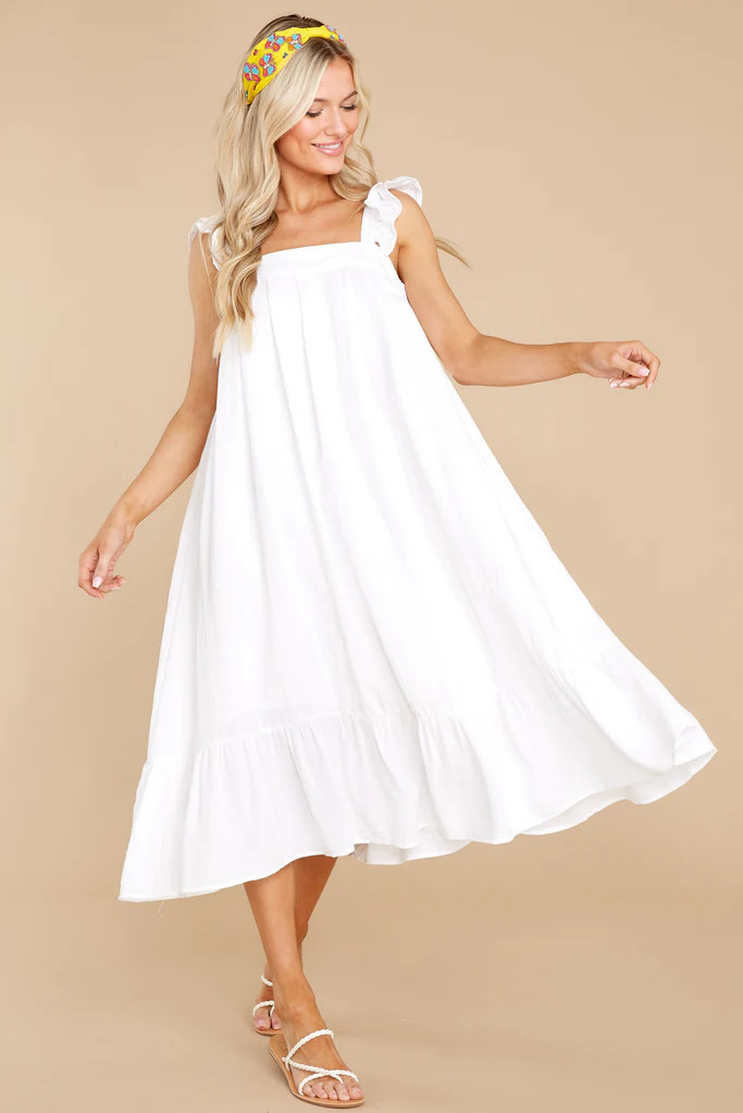 So You Hear White Midi Dress | Red Dress 