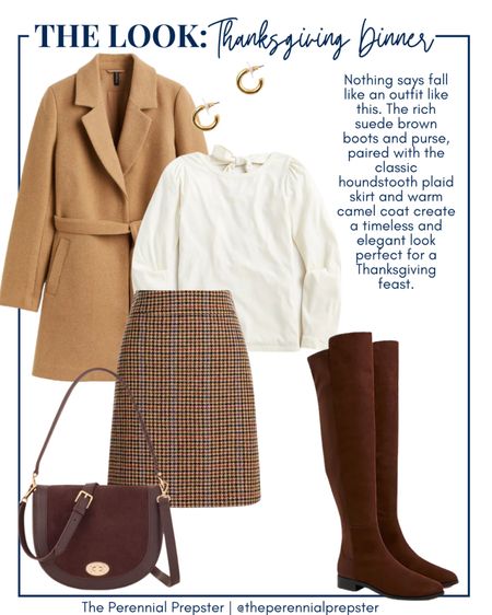 Thanksgiving dinner outfit idea / classic style outfit idea / fall outfit / fall style / suede boots / camel wool coat / houndstooth skirt 

#LTKHoliday #LTKSeasonal #LTKstyletip