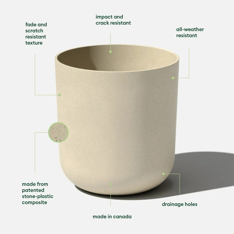 Veradek Mason Series Kona 20" Plastic-Stone Planter 2-Pack Sand | Walmart (US)