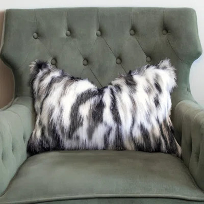 Juan Thomas Collection® Black White Chic Faux Fur Throw Pillow | Wayfair North America